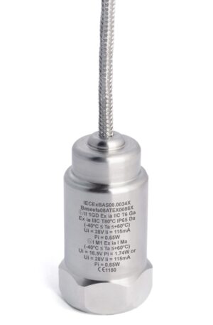 HS-420I/M - Top Exit - Integral Braided Cable Intrinsically Safe Accelerometer