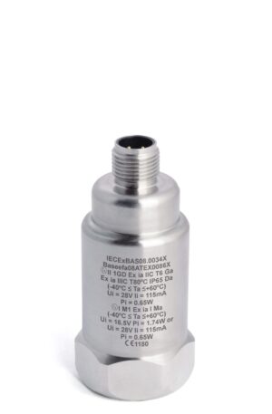 HS-420I/M - Top Exit - 4 Pin M12 Intrinsically Safe Accelerometer